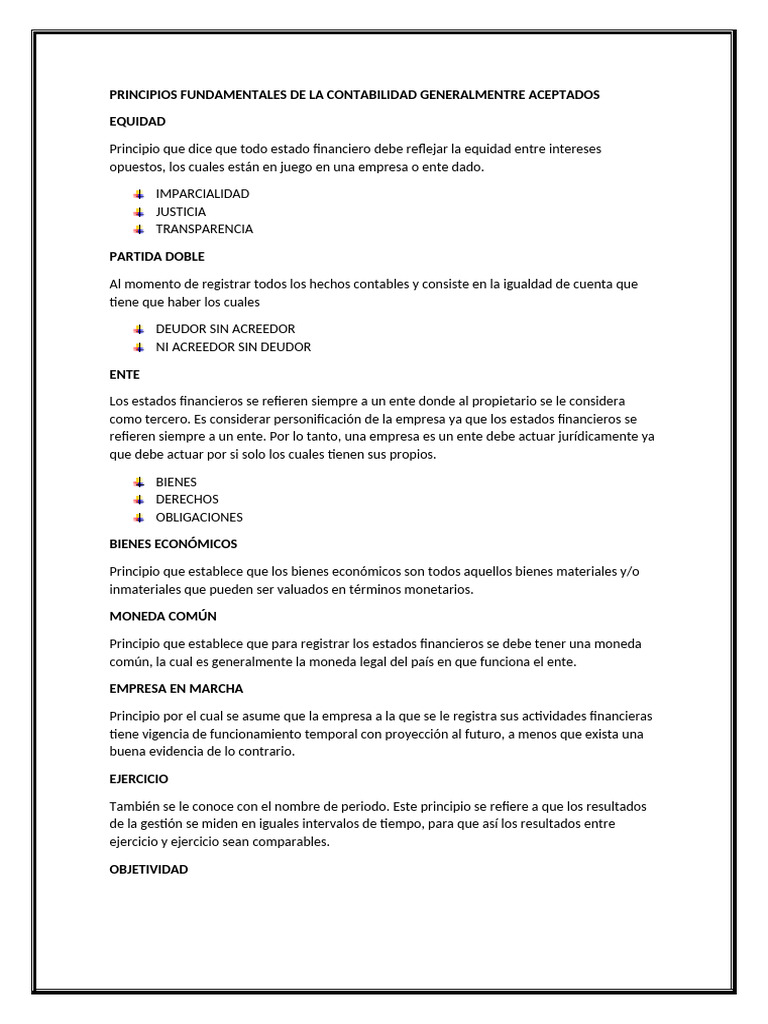 Principios Fundamentales de Contabilidad | PDF | Estado financiero ...