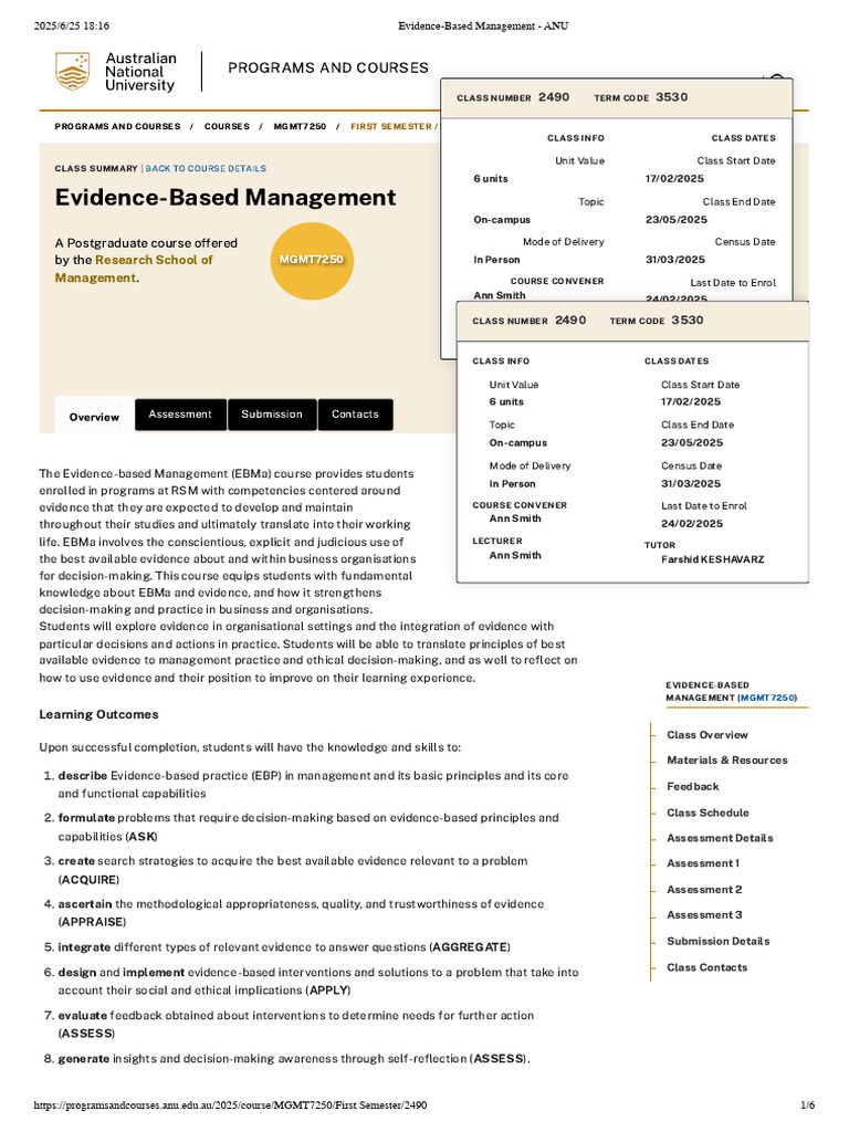 Evidence-Based Management Course Overview | PDF | Critical Thinking ...