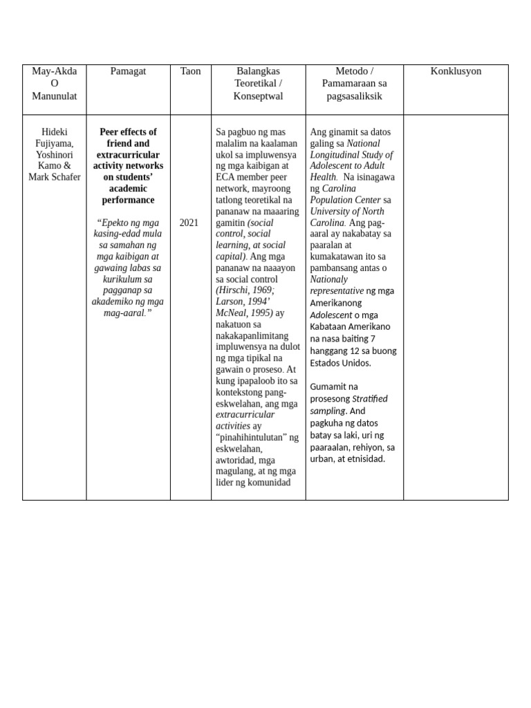 Tabular RRL | PDF