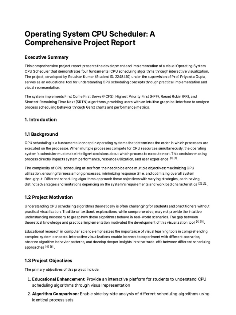 CPU Scheduling Visualization Tool | PDF | Scheduling (Computing ...