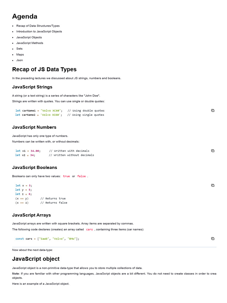 04 - Javascript Objects and JSON | PDF | Json | Java Script