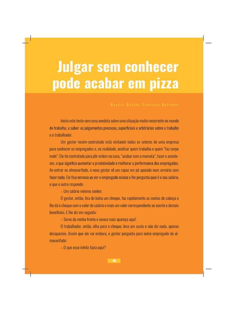 Julgar sem Conhecer: Consequências no Trabalho | PDF