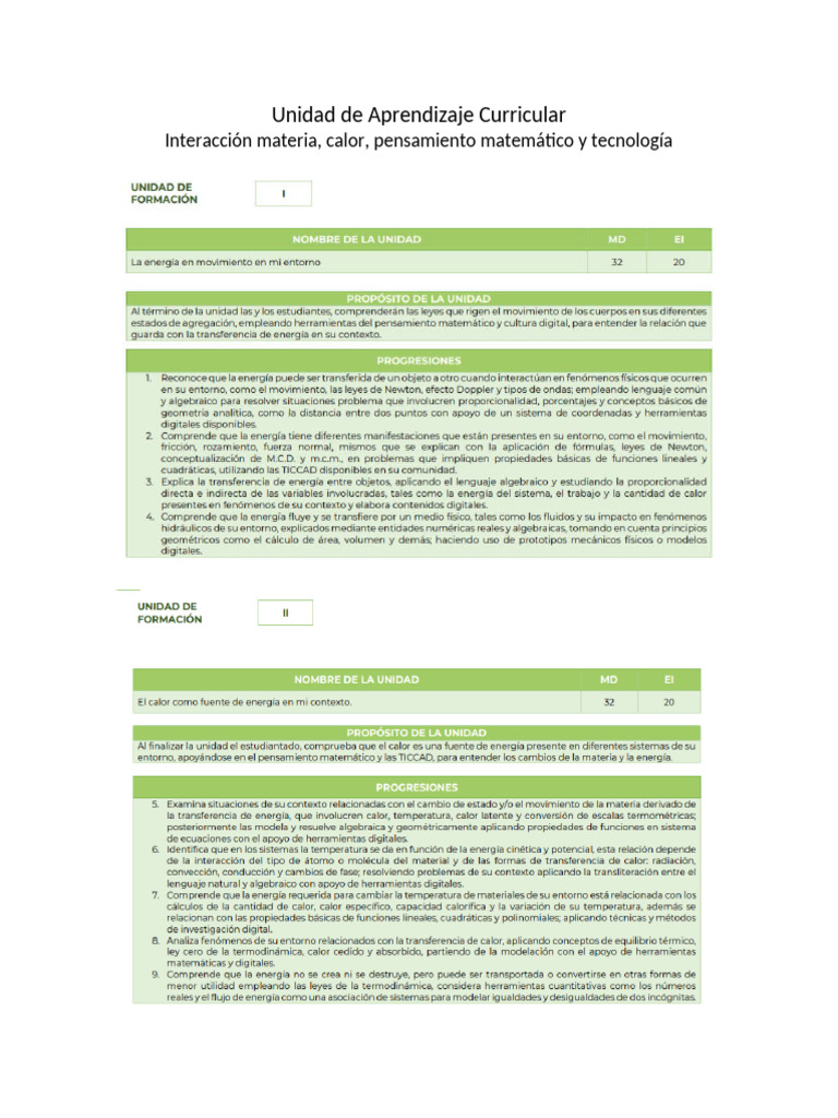 Unidad de Aprendizaje Curricular Segundo | PDF