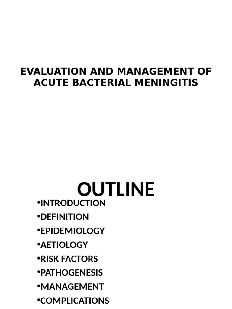 Acute Bacterial Meningitis Management | PDF | Meningitis | Immunology