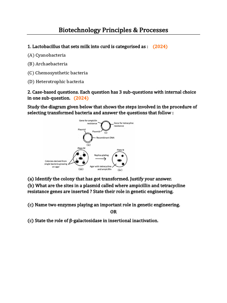 Biotechnology Principles & Processes Guide | PDF | Molecular Cloning ...