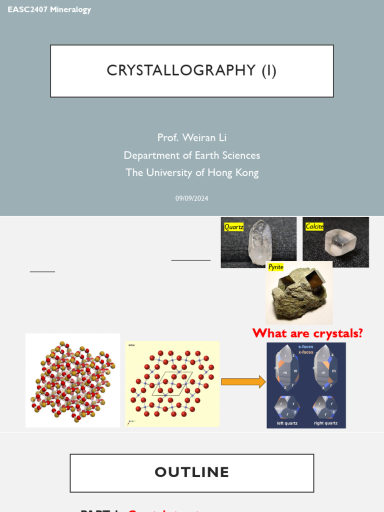 EASC2407 Mineralogy - Week - 2 - Crystallography (I) | PDF | Crystal ...
