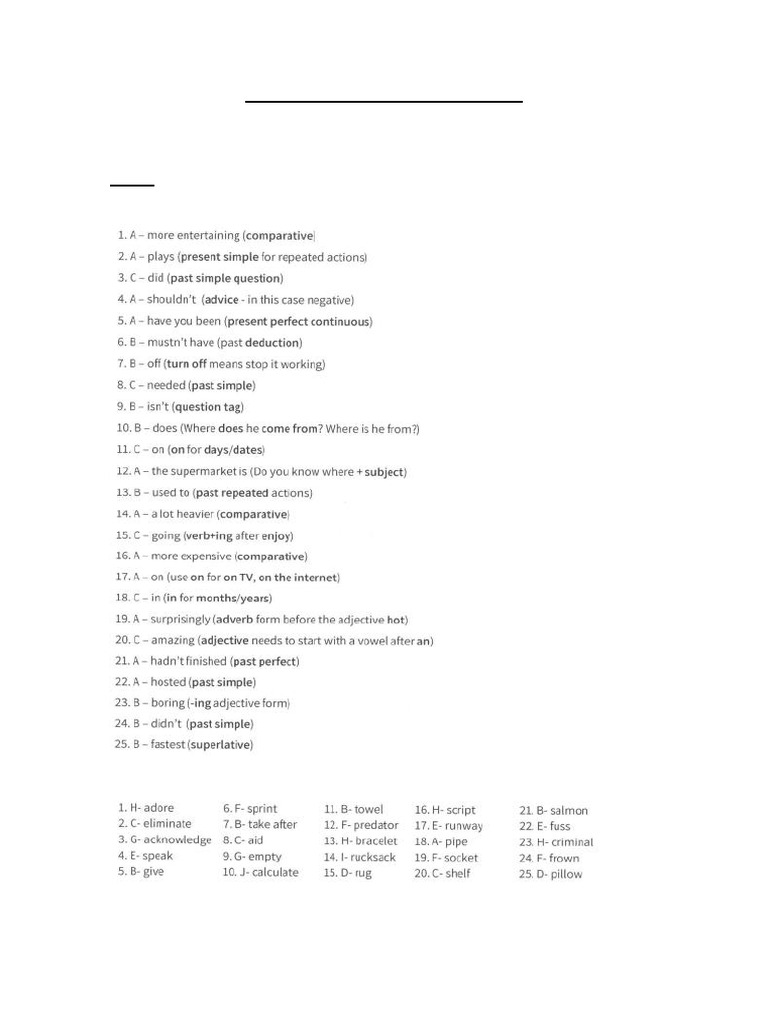 Keys Test 9 | PDF