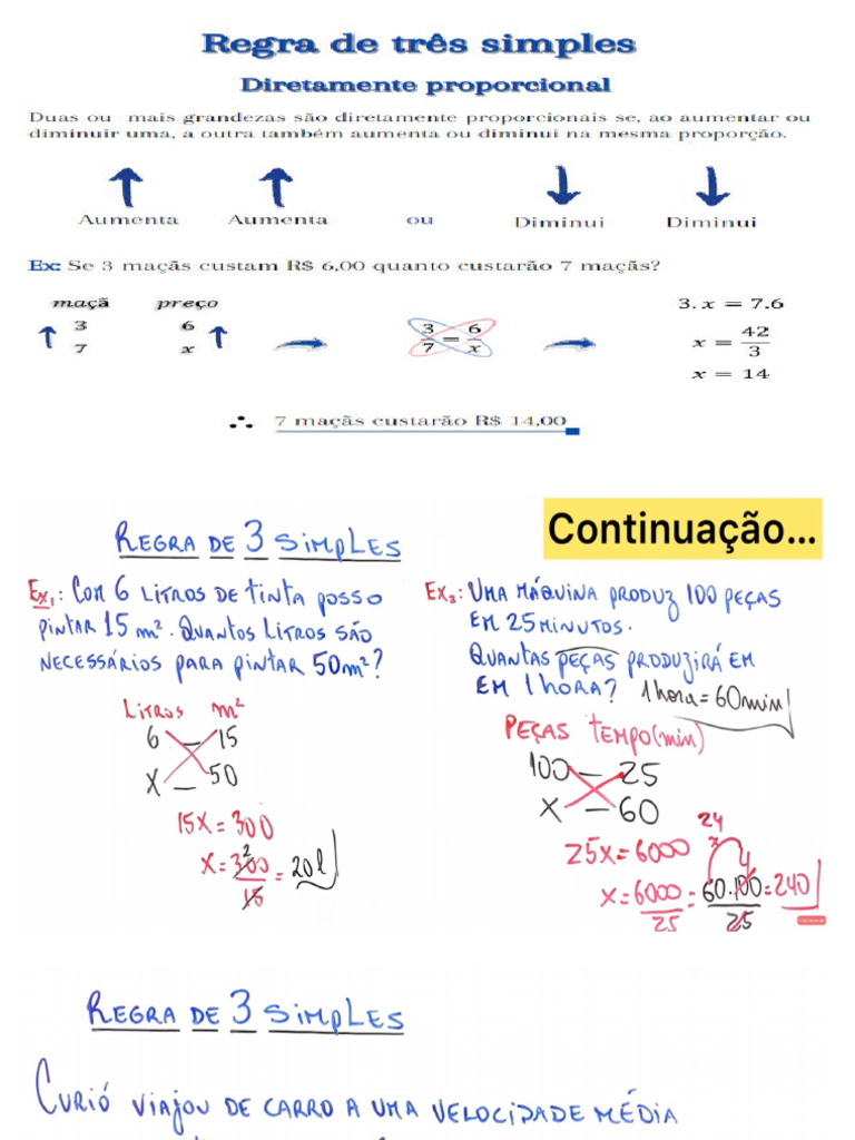 Regra de Tres Simples 7 Ano | PDF