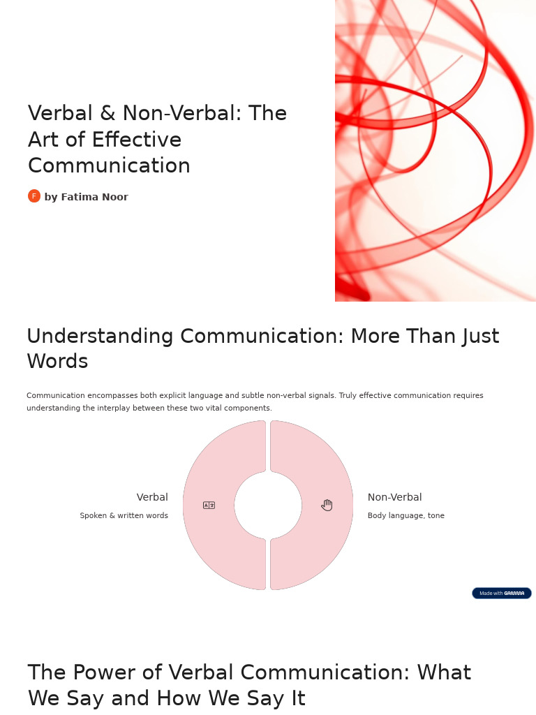Mastering Verbal and Non-Verbal Communication | PDF | Nonverbal ...