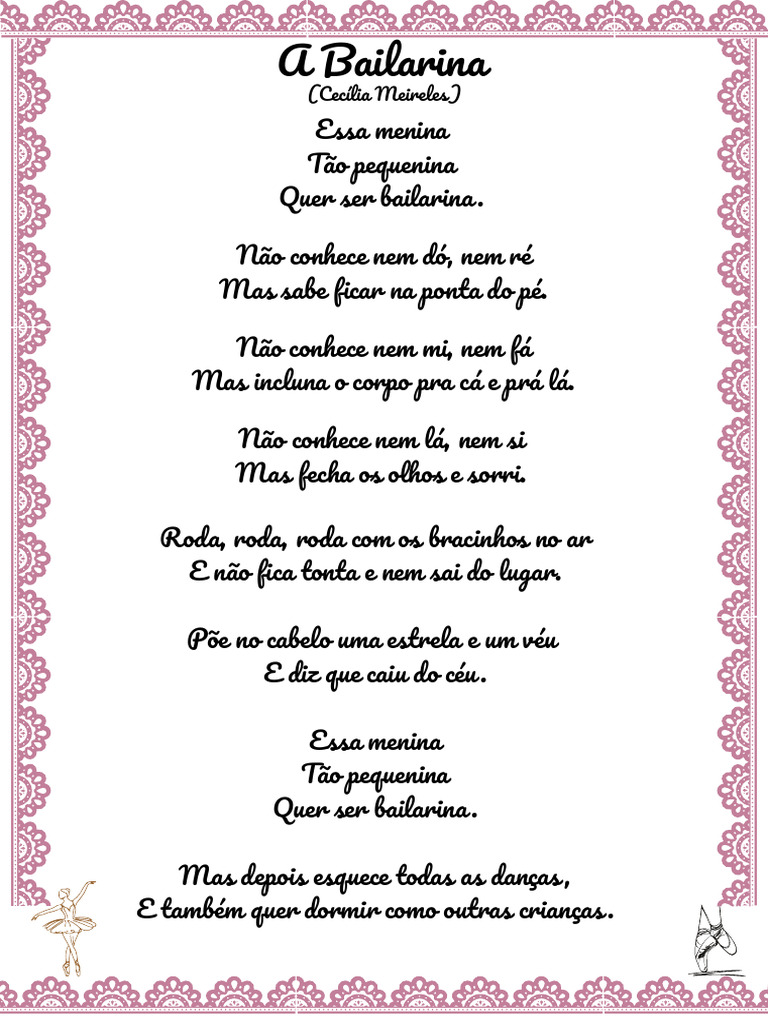 Poema "A Bailarina" de Cecília Meireles | PDF