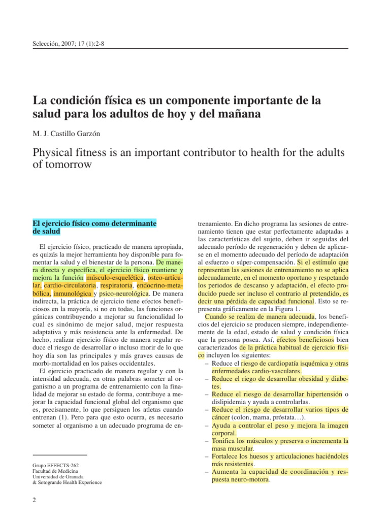 Beneficios del Ejercicio Físico para la Salud | PDF | Obesidad | Adultos