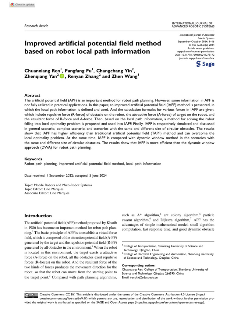 Improved Robot Path Planning Method | PDF | Mathematical Optimization ...