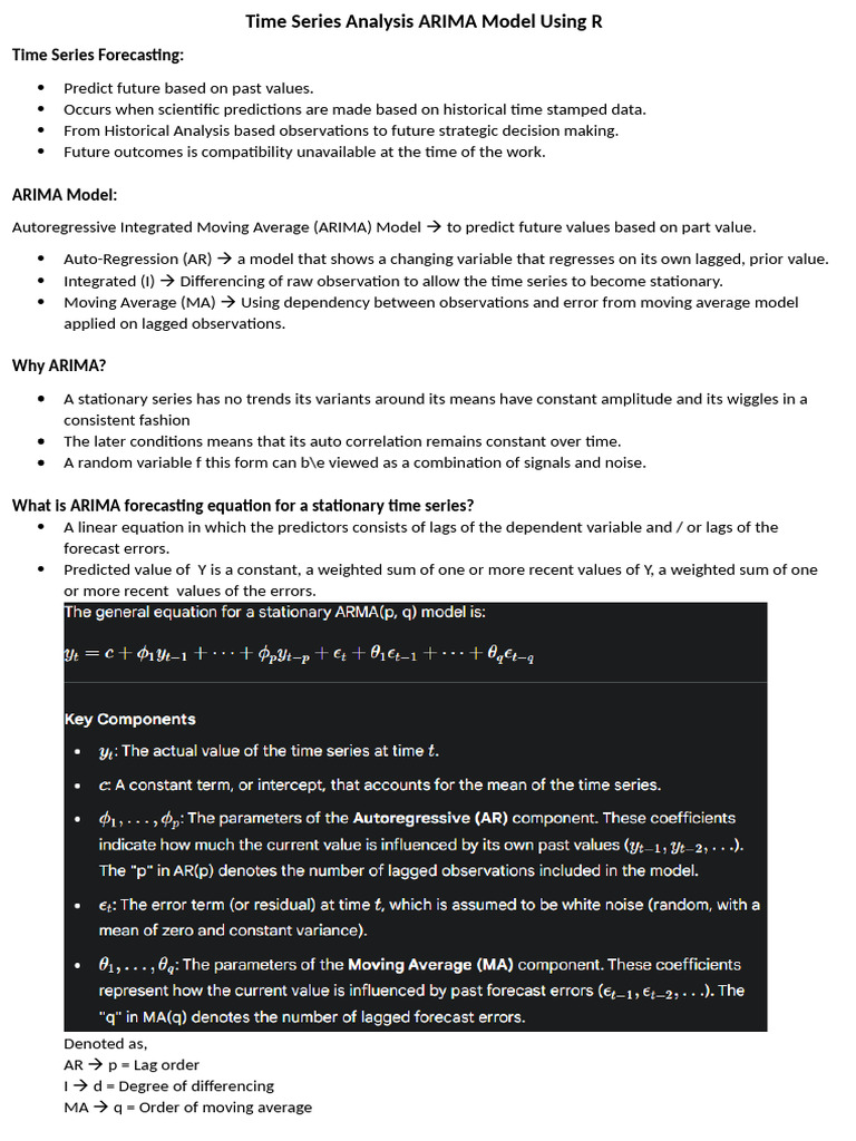 ARIMA Time Series Forecasting in R | PDF | Autoregressive Integrated ...
