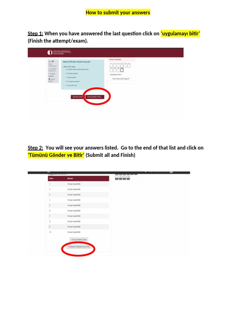 How to Submit Exam Answers Online | PDF