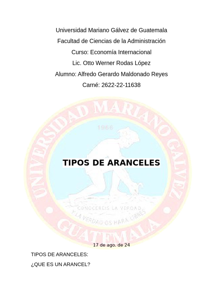 Tipos de Aranceles y su Aplicación | PDF | Arancel | aduana
