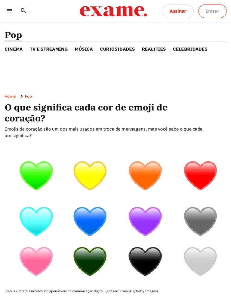 Significado das Cores dos Emojis de Coração | PDF | Amor | Cor