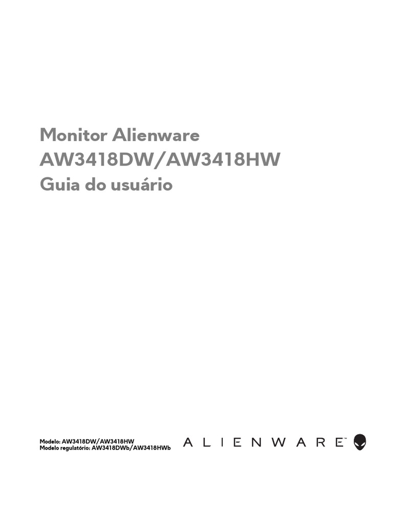 Guia do Usuário do Monitor Alienware | PDF | USB | HDMI