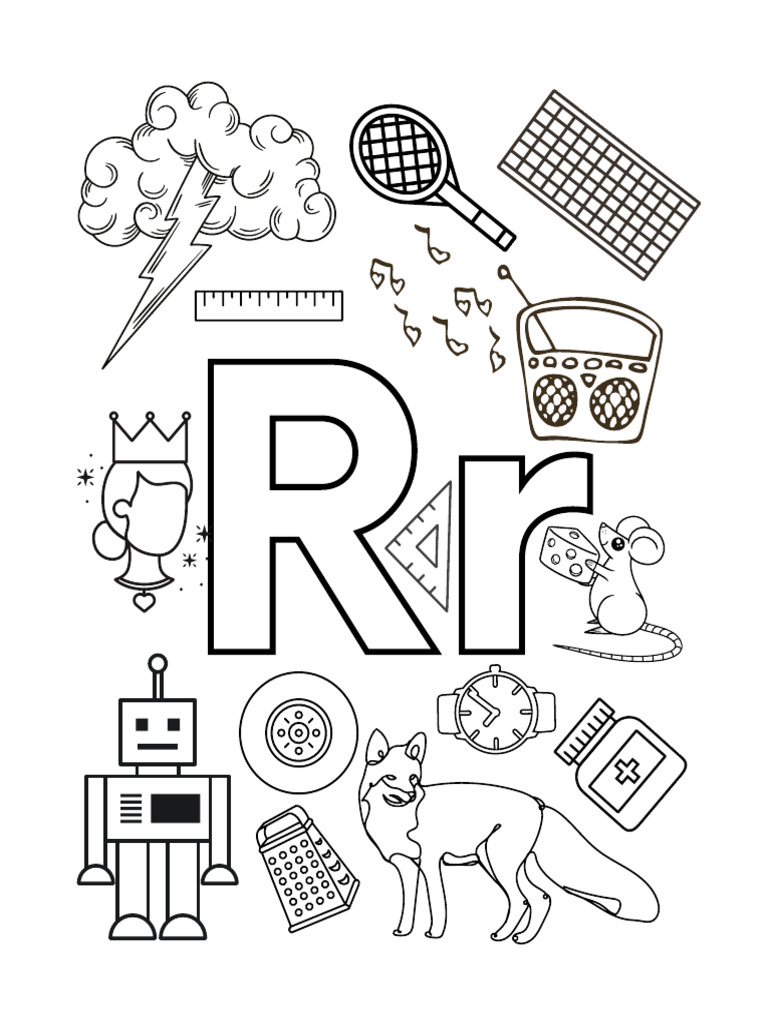Alfabeto para Colorir - Letra R | PDF