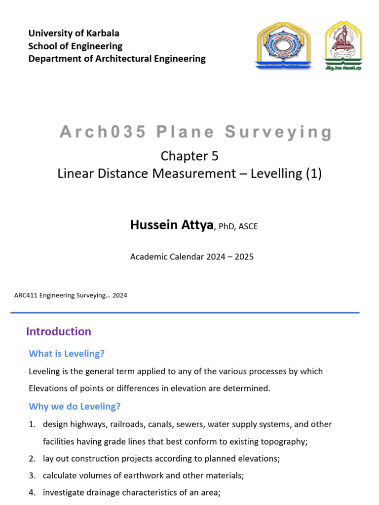 Linear Distance Measurement in Leveling | PDF | Sea Level | Surveying