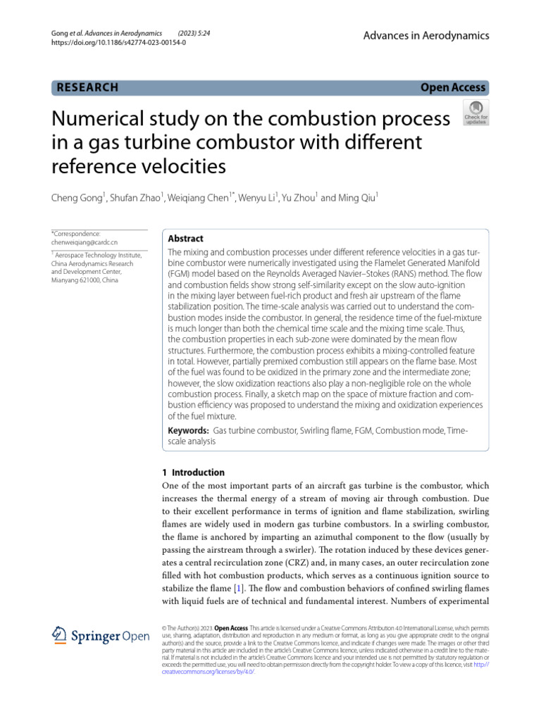 Numerical Study On The Combustion Processin | PDF | Combustion ...