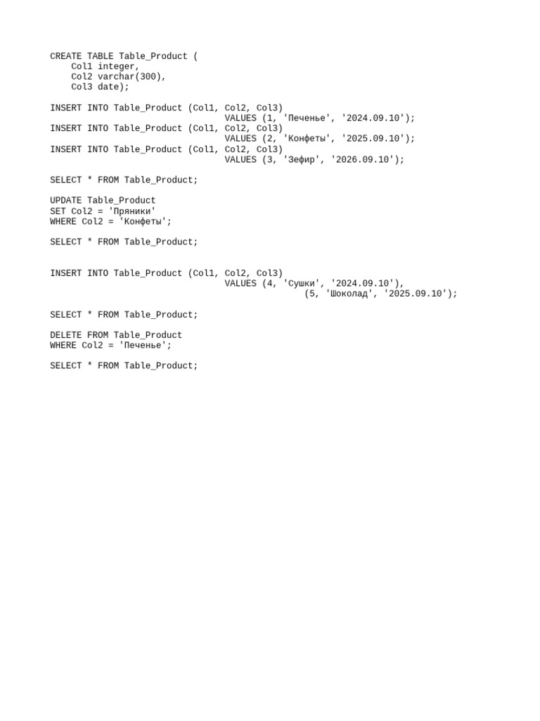 SQL Product Table Management Guide | PDF