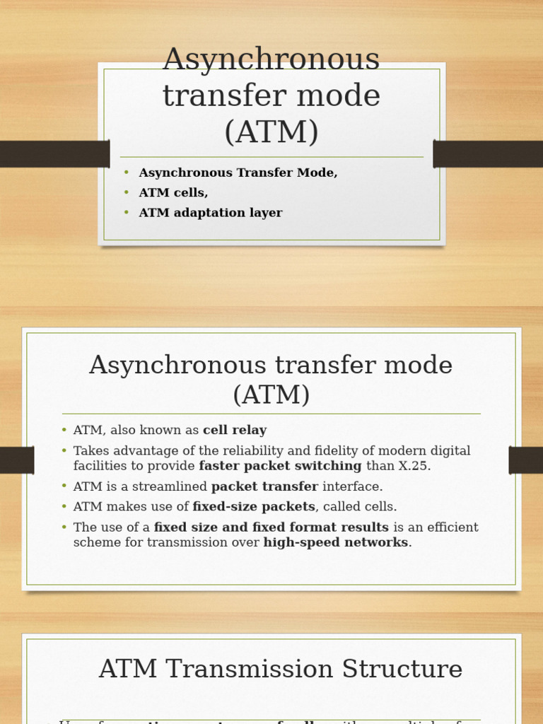 ATM Network Protocol Overview | PDF | Asynchronous Transfer Mode ...