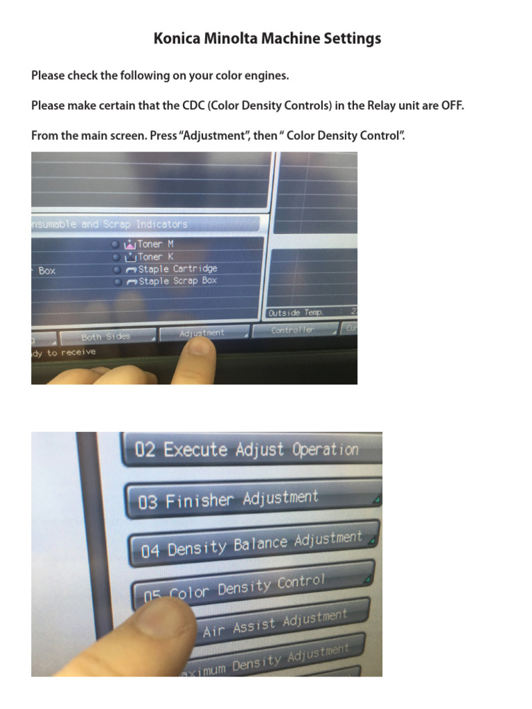 Konica Minolta Color Engine Settings Guide | PDF