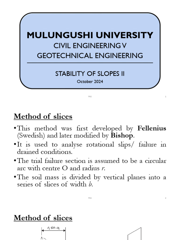 Geotechnical Analysis: Stability of Slopes | PDF | Force | Mechanical ...