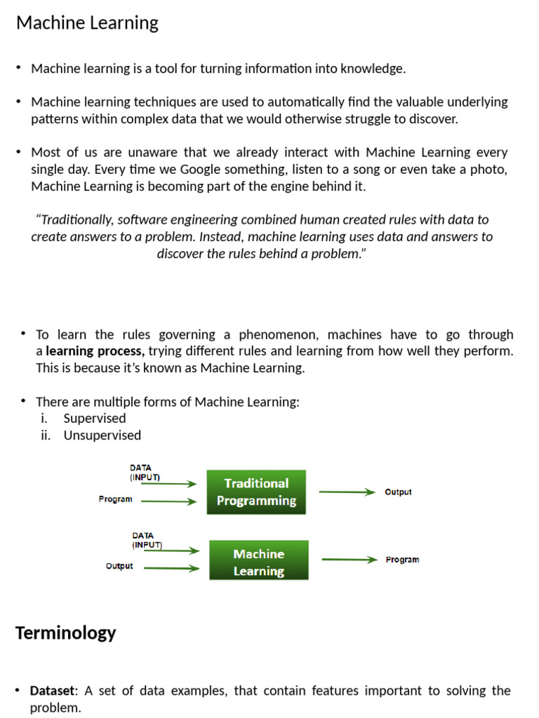 M1 - L1 - Introduction To ML | PDF