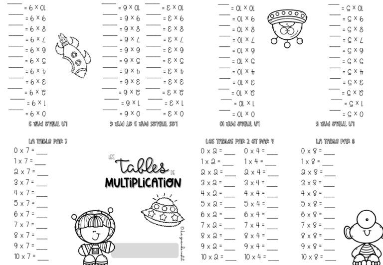 Exercices de tables de multiplication PDF | PDF
