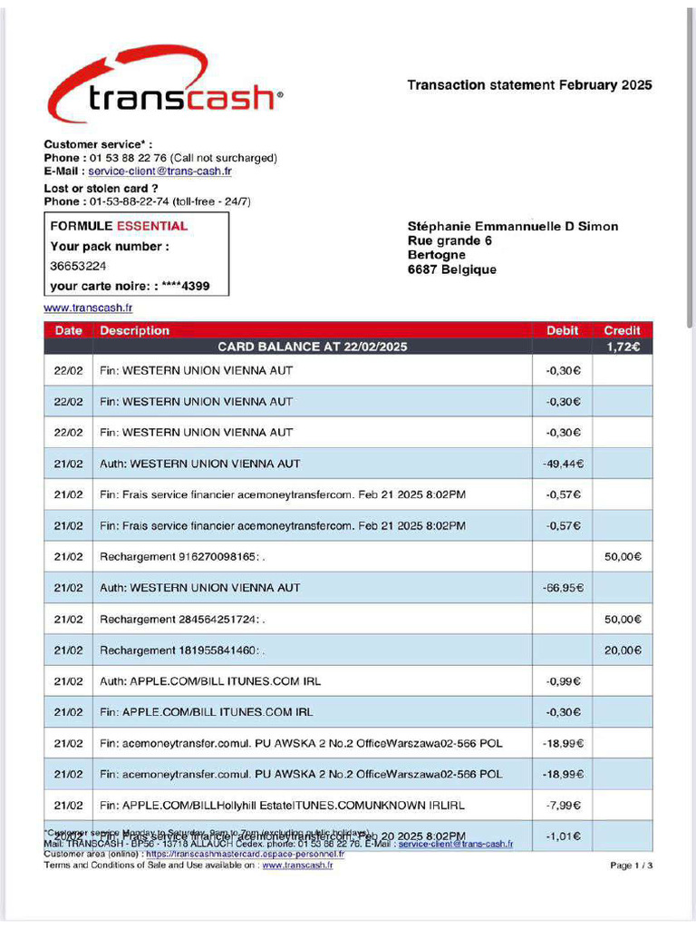 Trans Cash | PDF