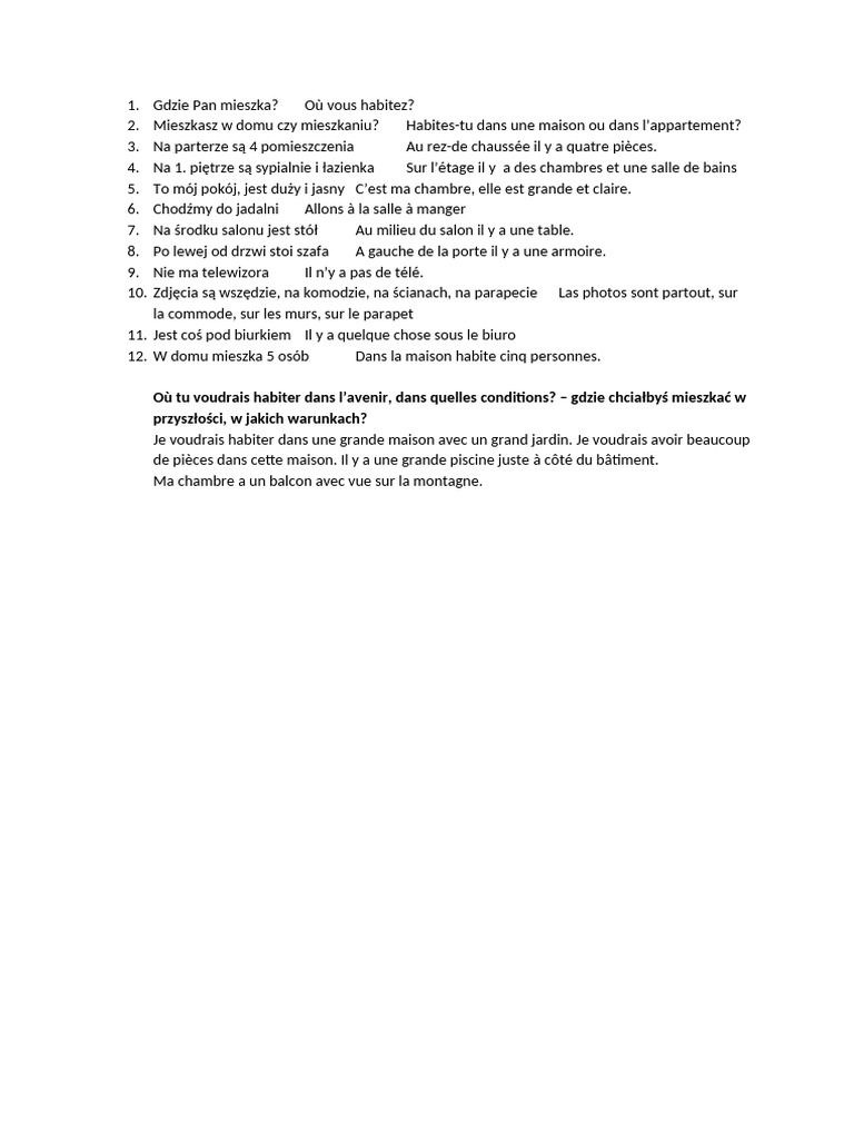 Description d'une maison idéale | PDF