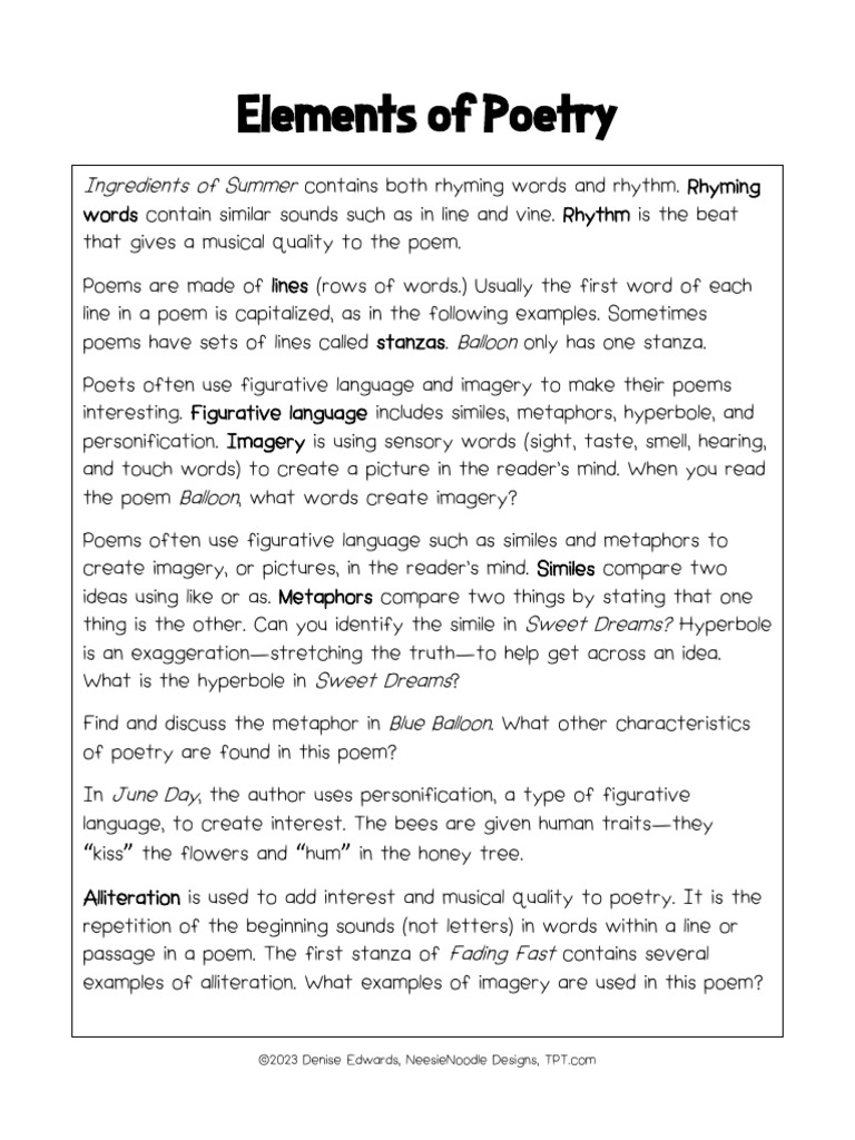 Understanding Poetry Elements | PDF | Poetry | Rhyme