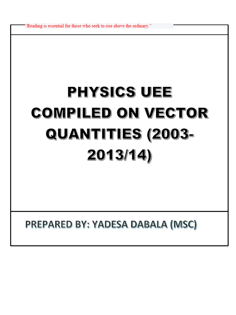 Vector Quantities Physics UEE Guide | PDF | Euclidean Vector | Force