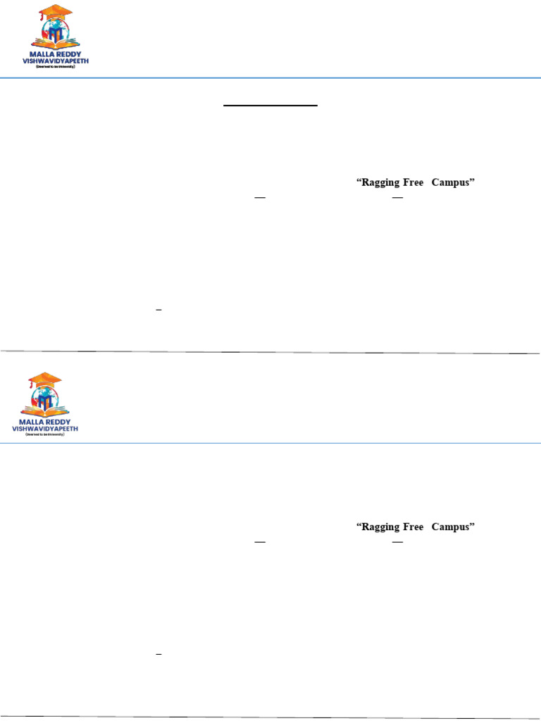 Anti Ragging Pledge | PDF