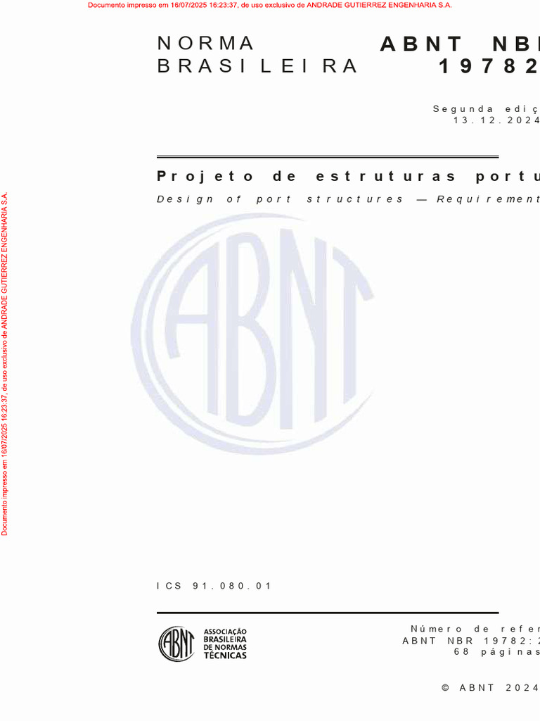 NBR 19782 - Projeto de Estruturas Portuárias | PDF