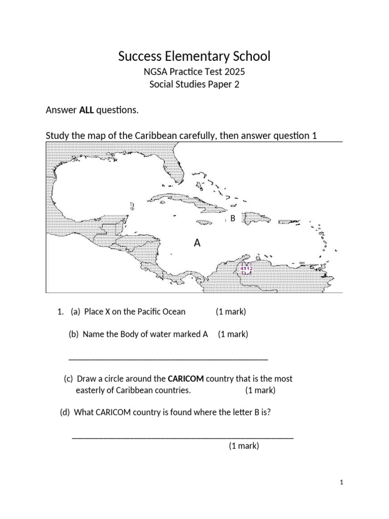 NGSA Social Studies Practice 2025 | PDF