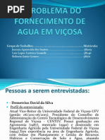 O PROBLEMA DE FORNECIMENTO DE AGUA EM VIÇOSA
