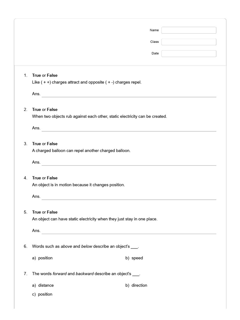 Grade 7 Inspire Science Unit 1 Answers | PDF | Force | Motion (Physics)