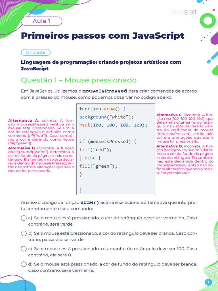 Interpretação de Código em p5.js | PDF | Script Java | Informática