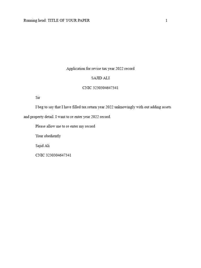 Revise Application | PDF