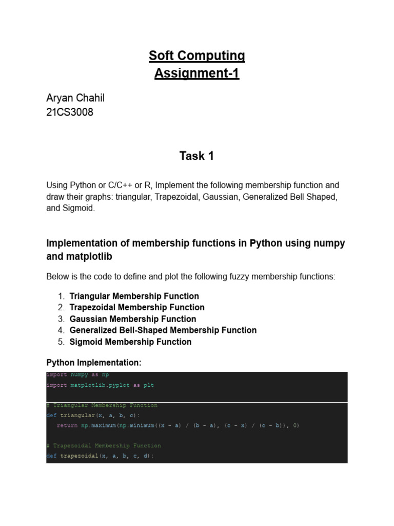 Python Fuzzy Membership Functions Guide | PDF | Normal Distribution ...
