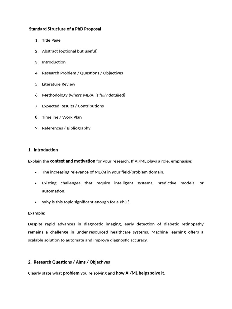PhD Proposal Structure Guide | PDF | Machine Learning | Artificial ...