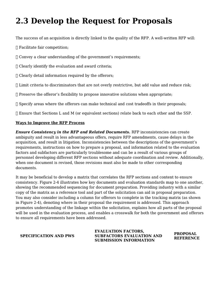Crafting Effective RFPs for Acquisitions | PDF | Offer And Acceptance ...