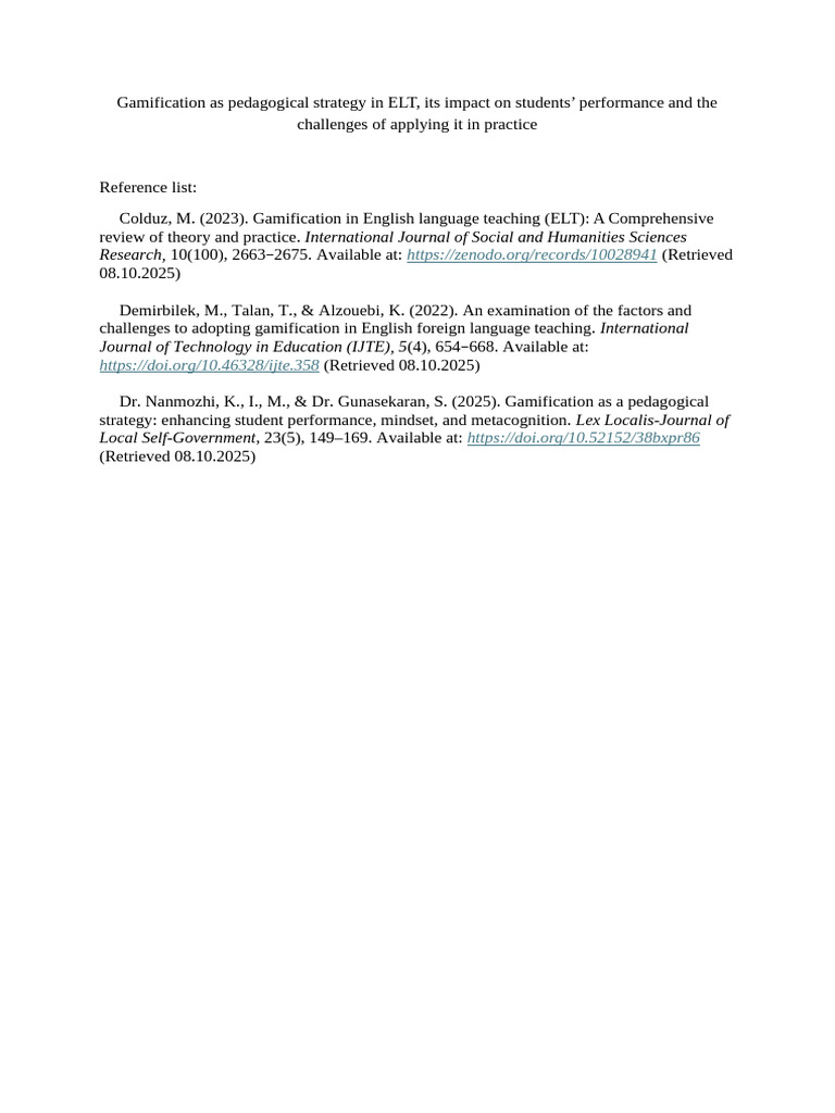 Reference+Title-Gamification As Pedagogical Strategy in ELT ...