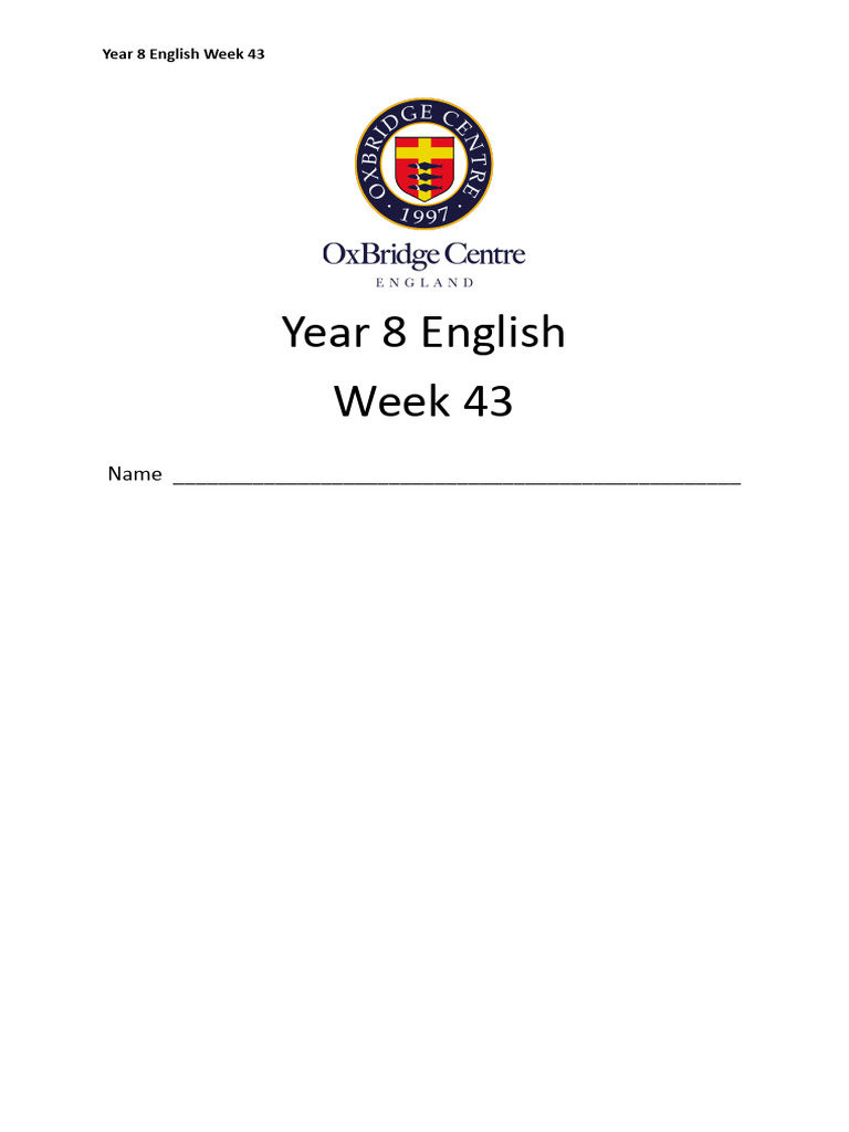 Year 8 English Comprehension Revision | PDF