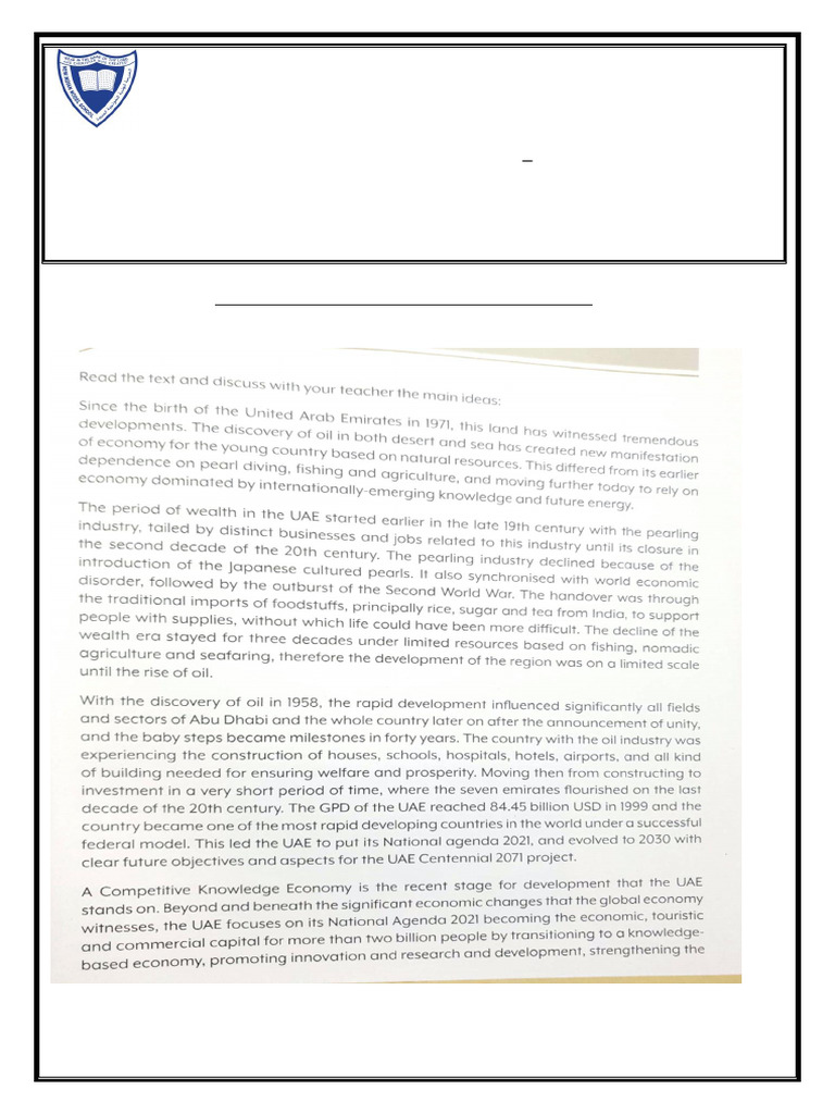 Uae Worksheet 1 Vol 2 Lesson 1 To 5 Answers Pdf United Arab