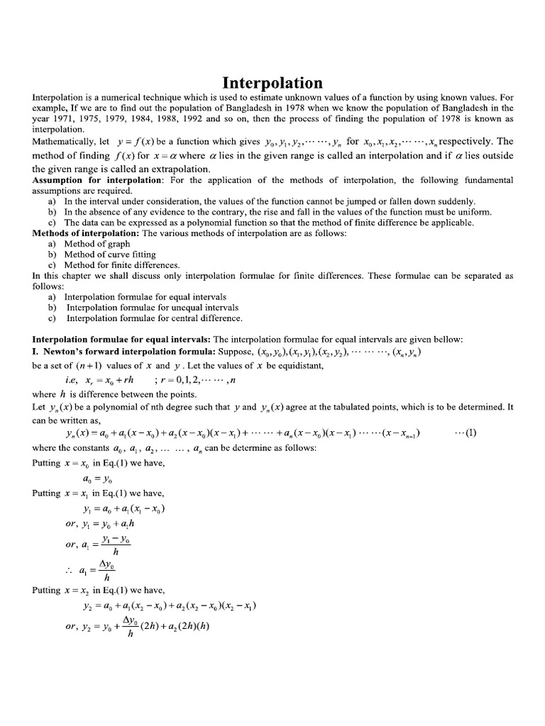 Lecture - 10,11,12 (Interpolation) | PDF