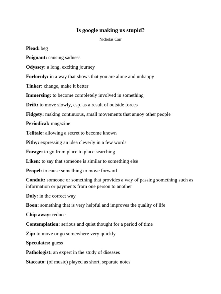 Is Google Making Us Stupid | PDF | Cognition
