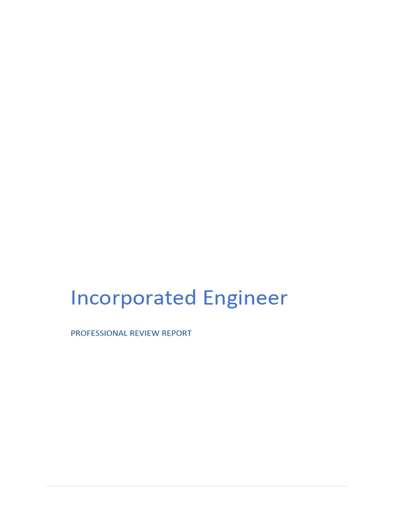 Incorporated Engineer Professional Review | PDF